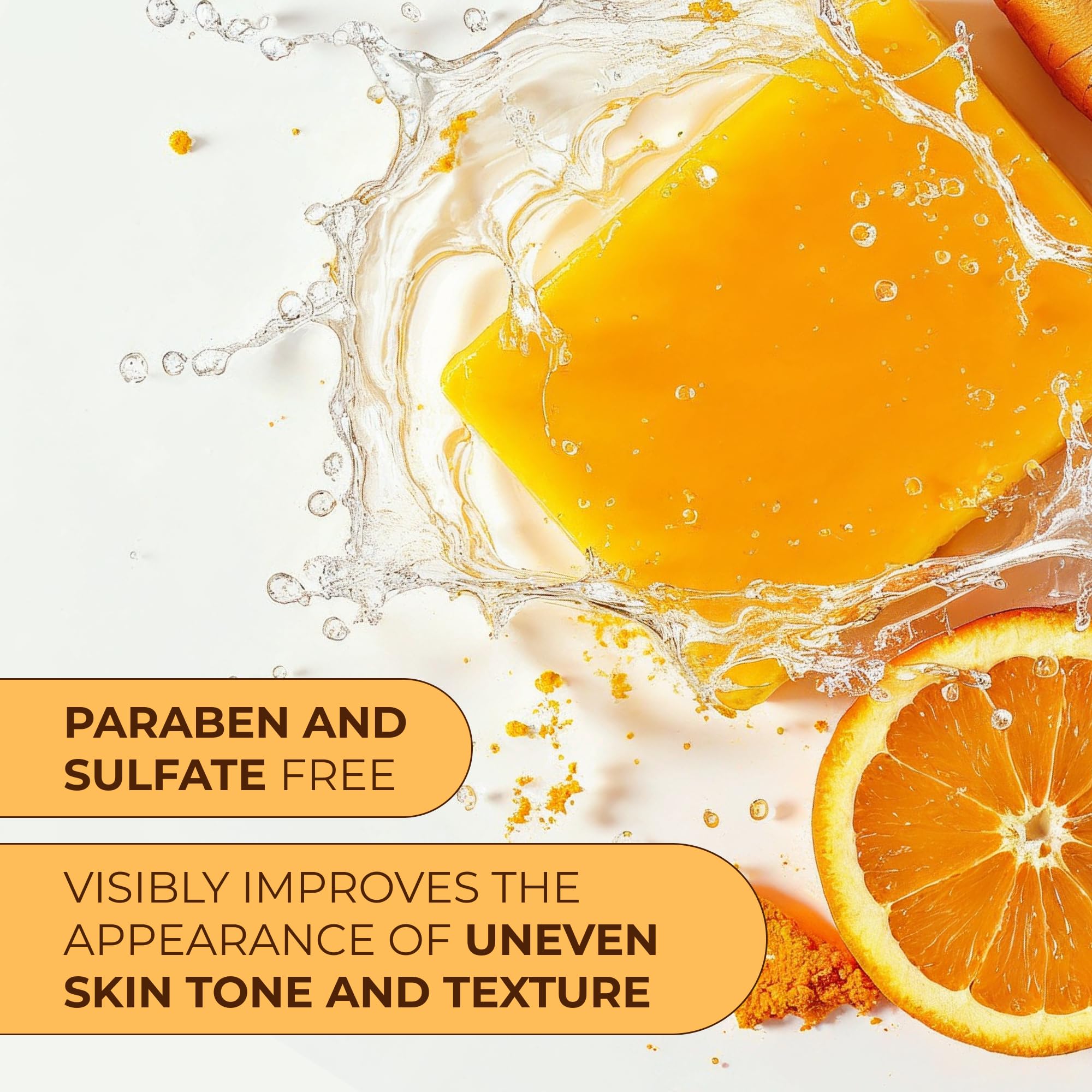 Glo Melanin Organic Turmeric Soap for Dark Spots, Turmeric Soap for Face, All Natural Turmeric Face Wash